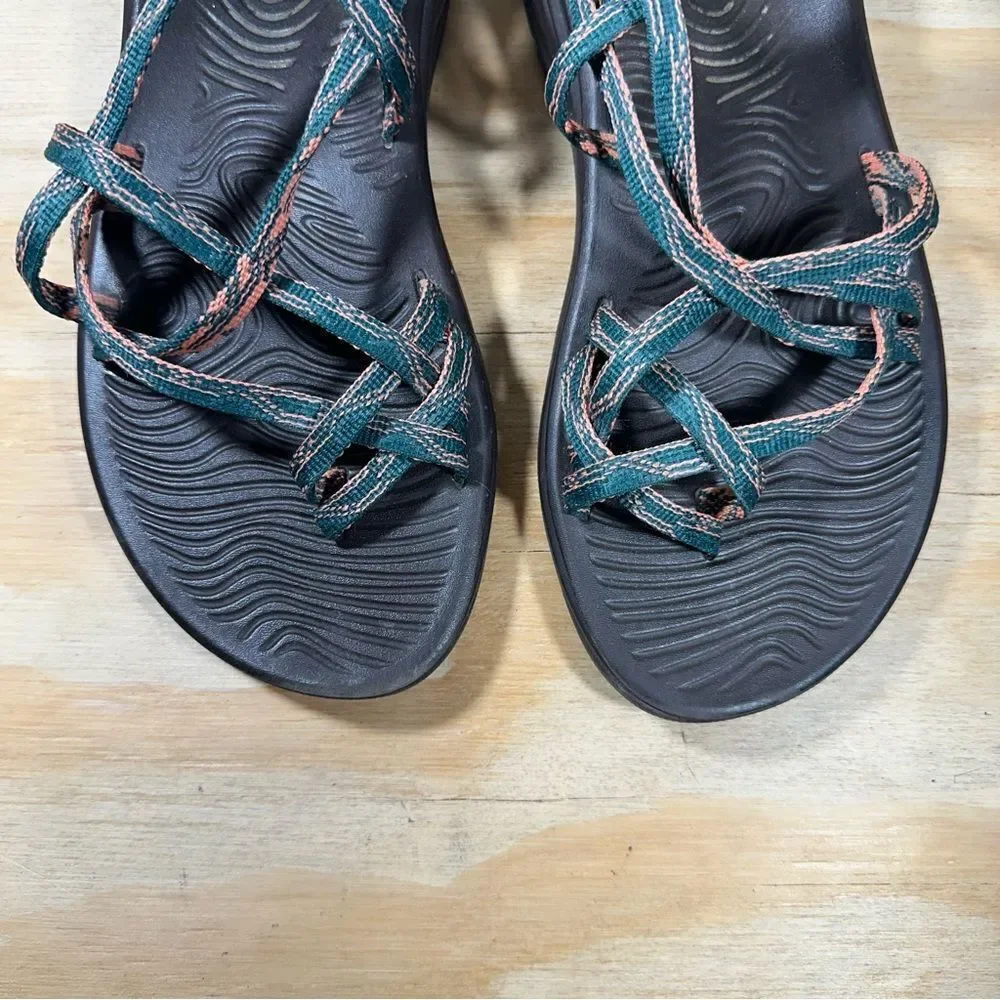 Chaco Teal Multi-Color Strappy Sandals Women’s Size 9